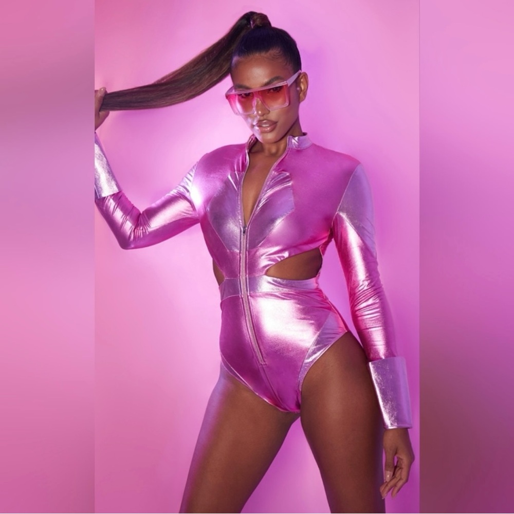 Metallic Pink Superhero Halloween Costume